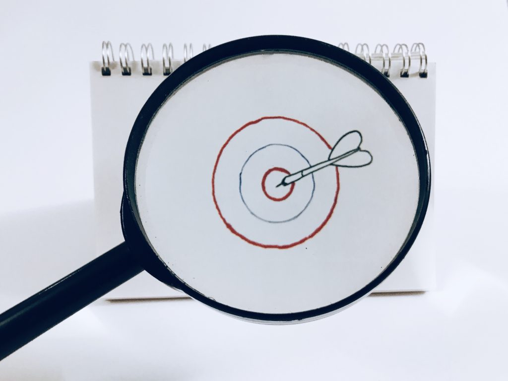 magnifying glass of a target
